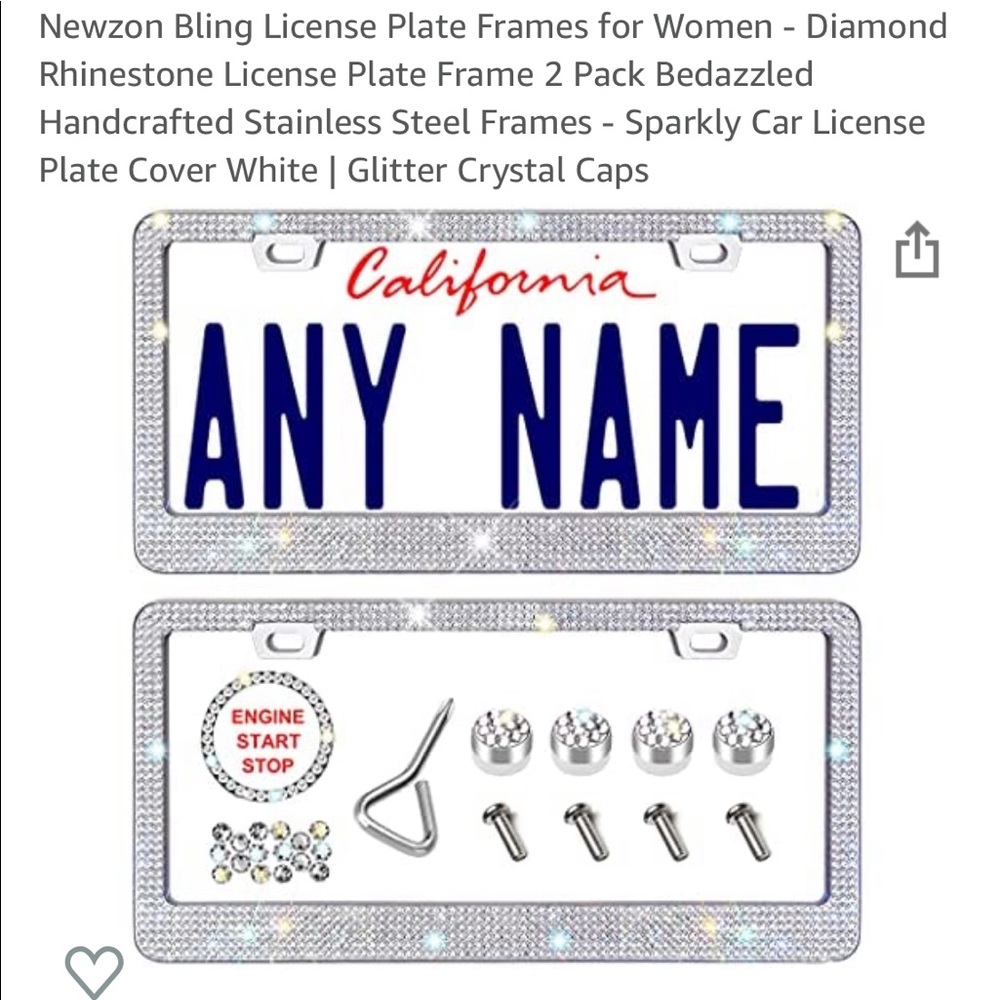 BRAND NEW rhinestone license plate frame